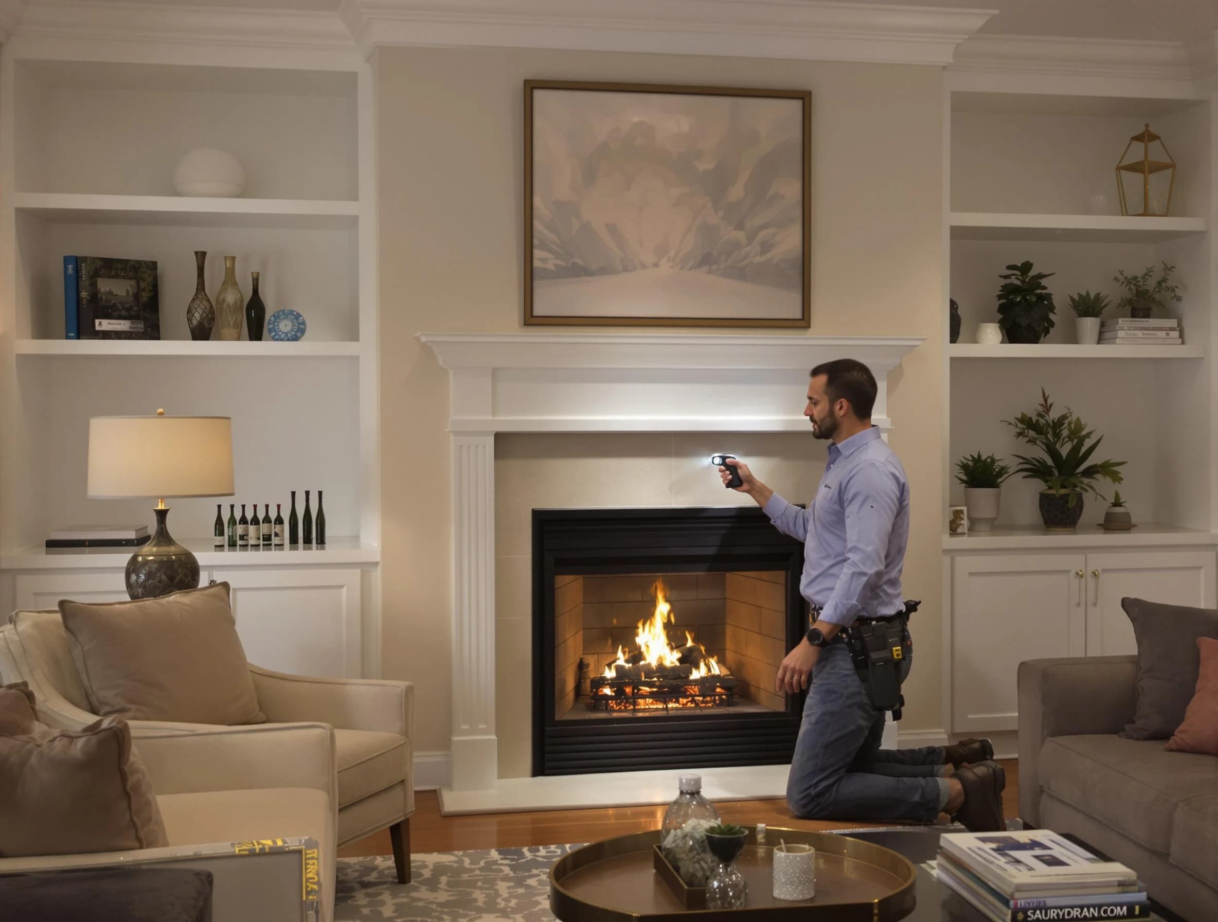 Swissvale Chimney Sweep conducting a fireplace safety inspection in Swissvale, PA