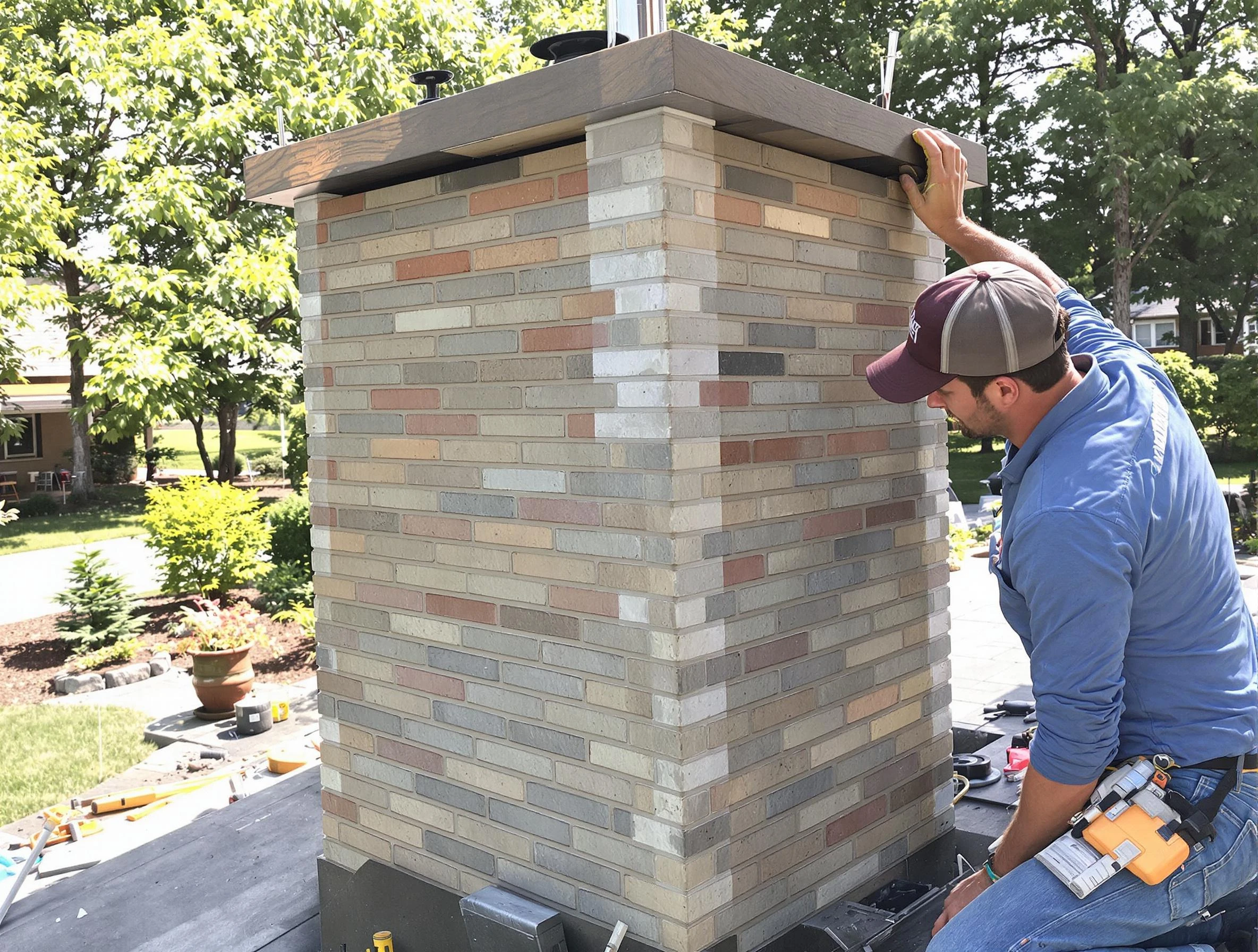 Swissvale Chimney Sweep completing a modern chimney remodel in Swissvale, PA