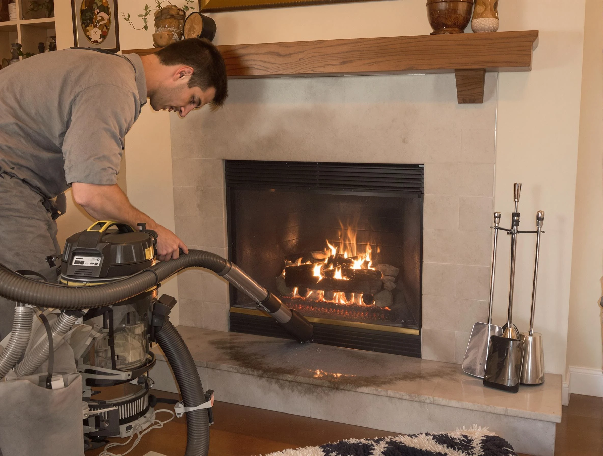 Routine fireplace upkeep by Swissvale Chimney Sweep in Swissvale, PA